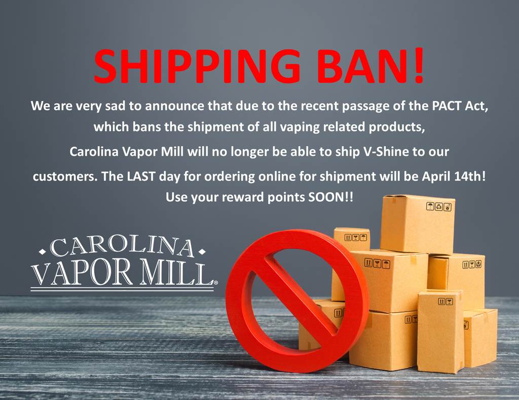 Don't Tread On Vaping® Shipping Ban on Vaping Products